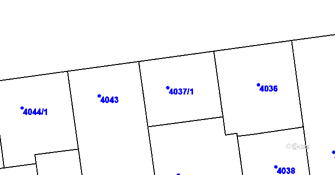 Parcela st. 4037/1 v KÚ Žižkov, Katastrální mapa