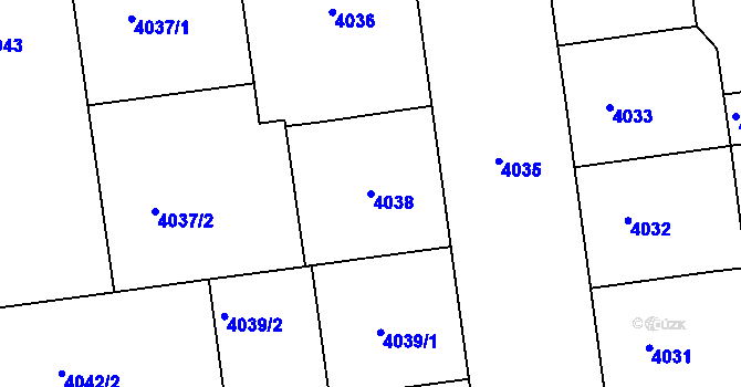 Parcela st. 4038 v KÚ Žižkov, Katastrální mapa