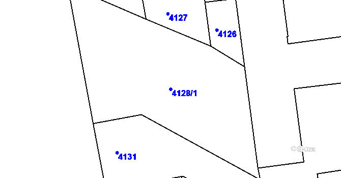 Parcela st. 4128/1 v KÚ Žižkov, Katastrální mapa