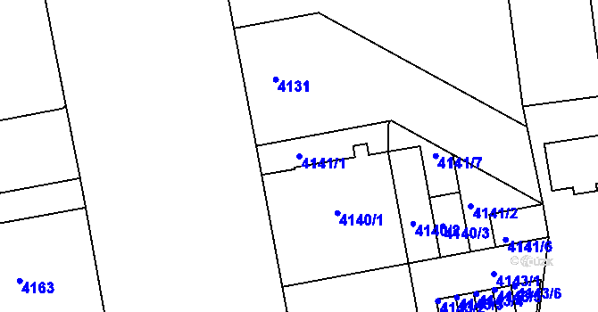 Parcela st. 4141/1 v KÚ Žižkov, Katastrální mapa