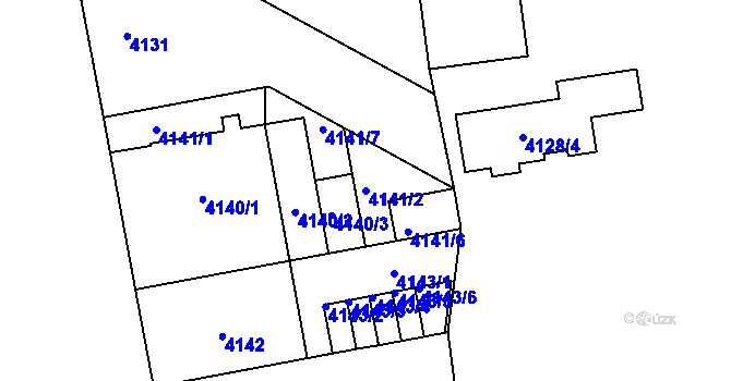 Parcela st. 4141/2 v KÚ Žižkov, Katastrální mapa