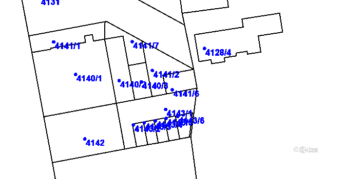 Parcela st. 4141/6 v KÚ Žižkov, Katastrální mapa