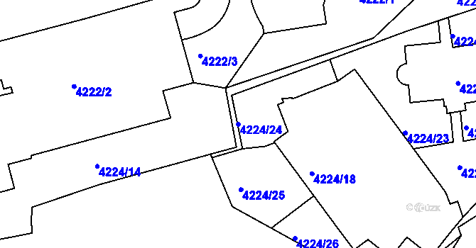 Parcela st. 4224/24 v KÚ Žižkov, Katastrální mapa