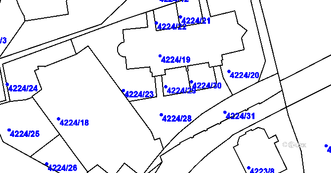 Parcela st. 4224/29 v KÚ Žižkov, Katastrální mapa