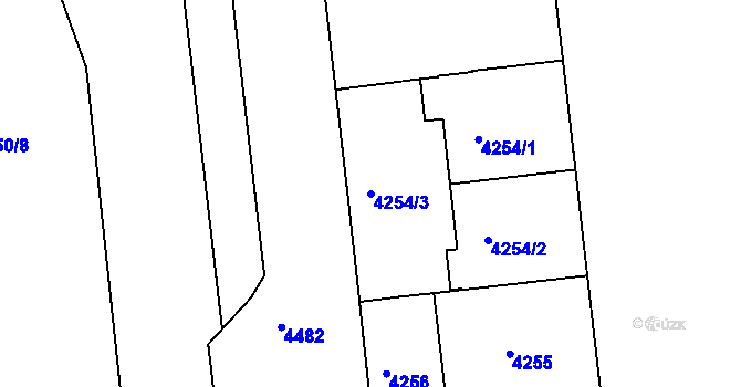 Parcela st. 4254/3 v KÚ Žižkov, Katastrální mapa