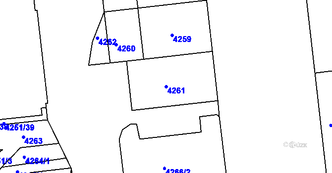 Parcela st. 4261 v KÚ Žižkov, Katastrální mapa
