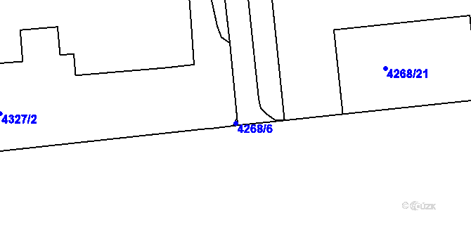 Parcela st. 4268/6 v KÚ Žižkov, Katastrální mapa