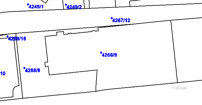 Parcela st. 4268/9 v KÚ Žižkov, Katastrální mapa