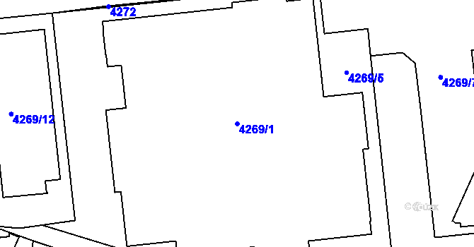 Parcela st. 4269/1 v KÚ Žižkov, Katastrální mapa