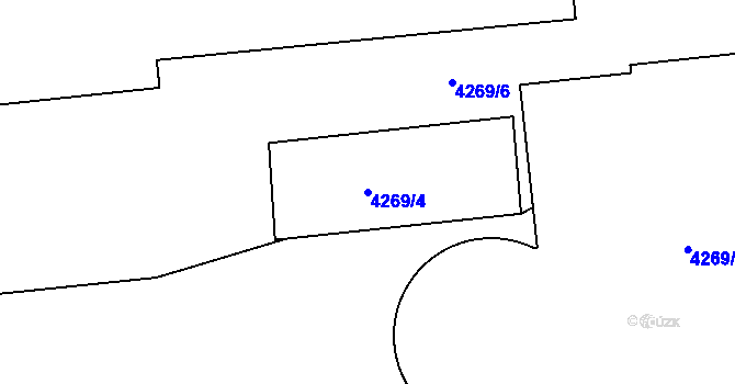 Parcela st. 4269/4 v KÚ Žižkov, Katastrální mapa