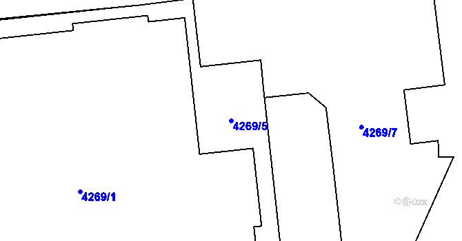 Parcela st. 4269/5 v KÚ Žižkov, Katastrální mapa