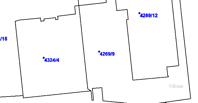 Parcela st. 4269/9 v KÚ Žižkov, Katastrální mapa