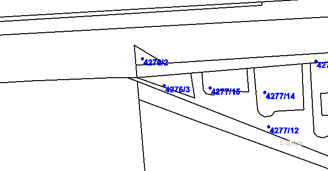 Parcela st. 4276/3 v KÚ Žižkov, Katastrální mapa