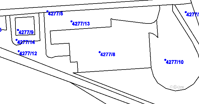 Parcela st. 4277/8 v KÚ Žižkov, Katastrální mapa