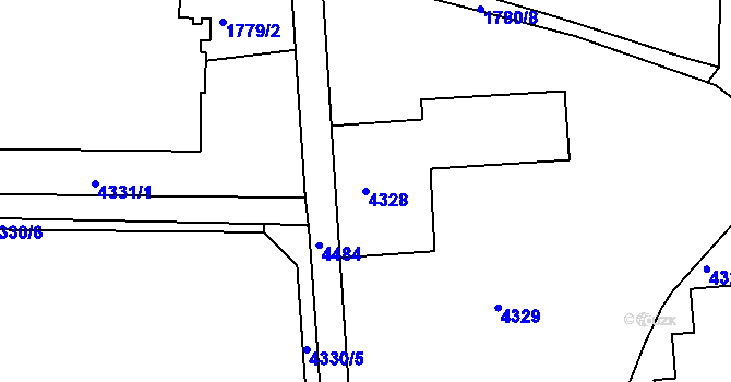 Parcela st. 4328 v KÚ Žižkov, Katastrální mapa