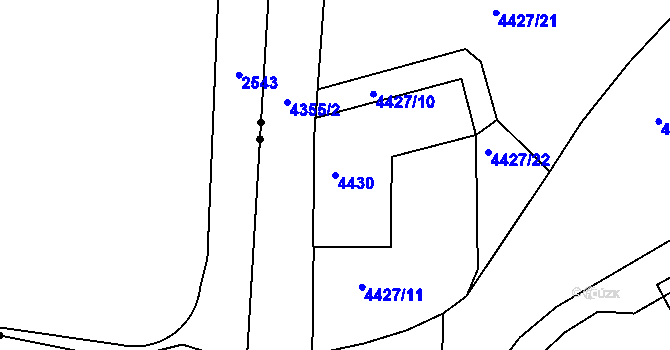 Parcela st. 4430 v KÚ Žižkov, Katastrální mapa
