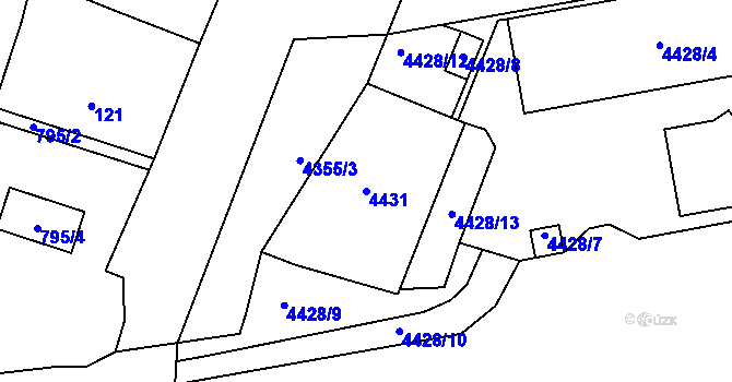 Parcela st. 4431 v KÚ Žižkov, Katastrální mapa