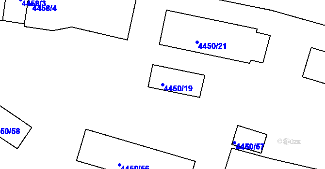 Parcela st. 4450/19 v KÚ Žižkov, Katastrální mapa