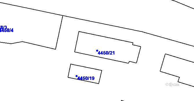 Parcela st. 4450/21 v KÚ Žižkov, Katastrální mapa