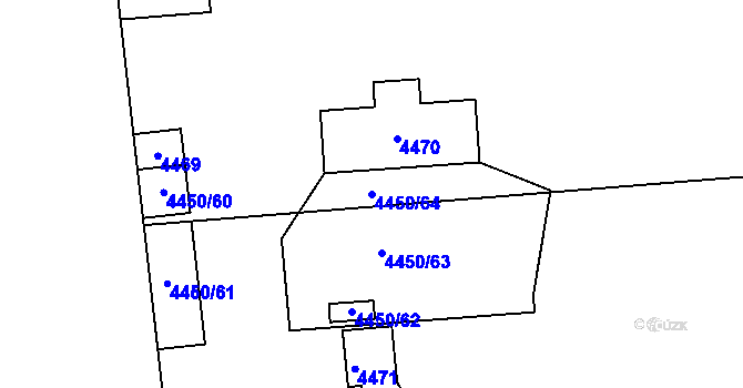 Parcela st. 4450/64 v KÚ Žižkov, Katastrální mapa
