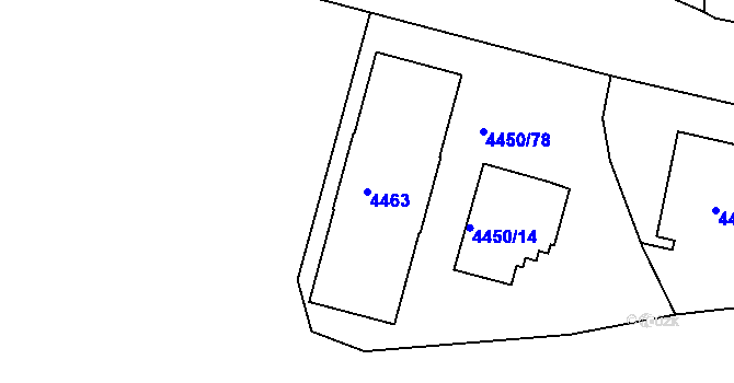 Parcela st. 4463 v KÚ Žižkov, Katastrální mapa