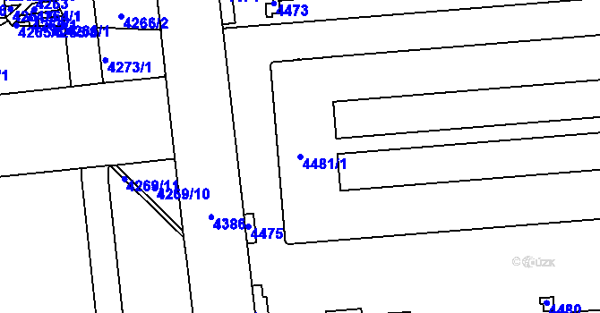 Parcela st. 4481/1 v KÚ Žižkov, Katastrální mapa