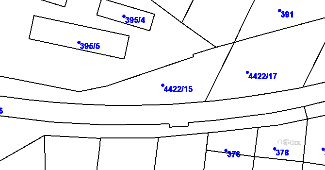 Parcela st. 4422/15 v KÚ Žižkov, Katastrální mapa