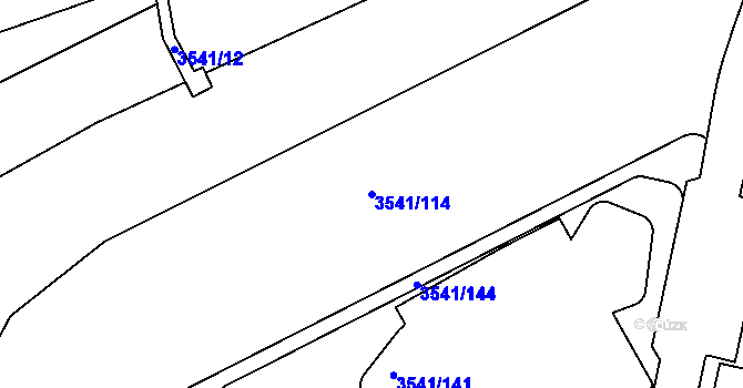 Parcela st. 3541/114 v KÚ Žižkov, Katastrální mapa