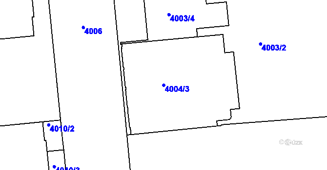 Parcela st. 4004/3 v KÚ Žižkov, Katastrální mapa