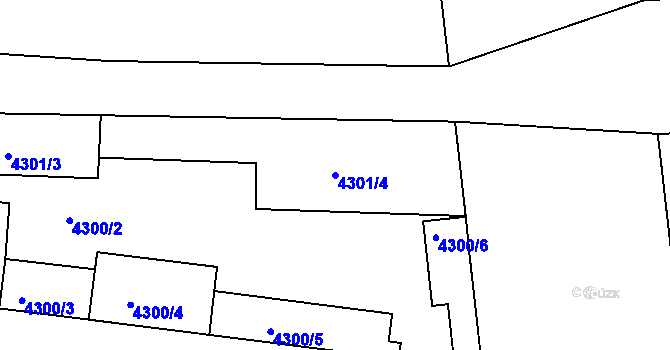 Parcela st. 4301/4 v KÚ Žižkov, Katastrální mapa