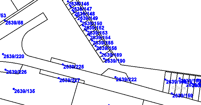 Parcela st. 2639/189 v KÚ Žižkov, Katastrální mapa