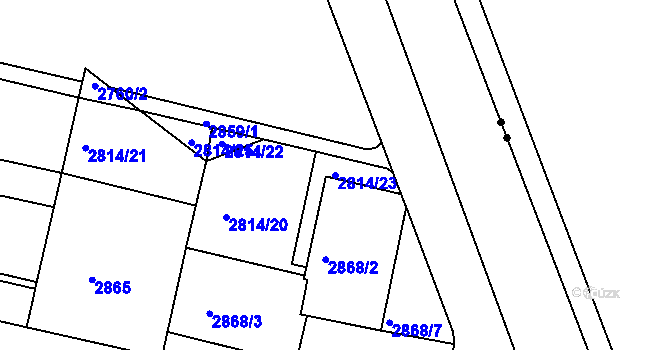 Parcela st. 2814/23 v KÚ Žižkov, Katastrální mapa