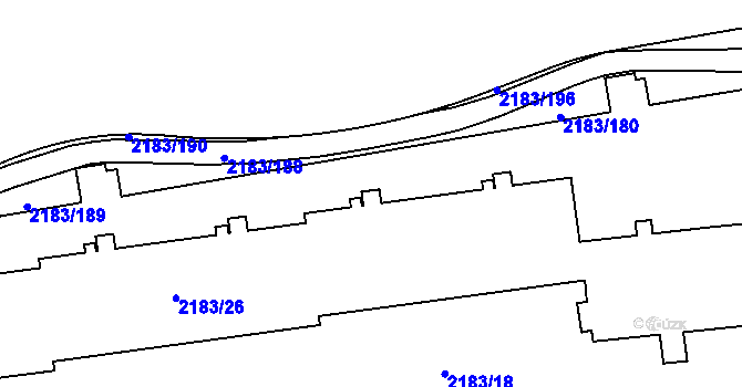 Parcela st. 2183/135 v KÚ Žižkov, Katastrální mapa