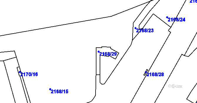 Parcela st. 2168/29 v KÚ Žižkov, Katastrální mapa