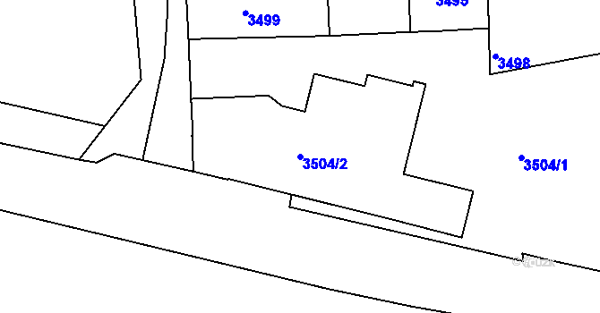 Parcela st. 3504/2 v KÚ Žižkov, Katastrální mapa