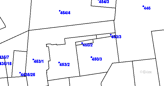 Parcela st. 450/2 v KÚ Žižkov, Katastrální mapa