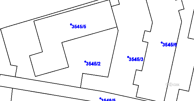 Parcela st. 3545/1 v KÚ Žižkov, Katastrální mapa
