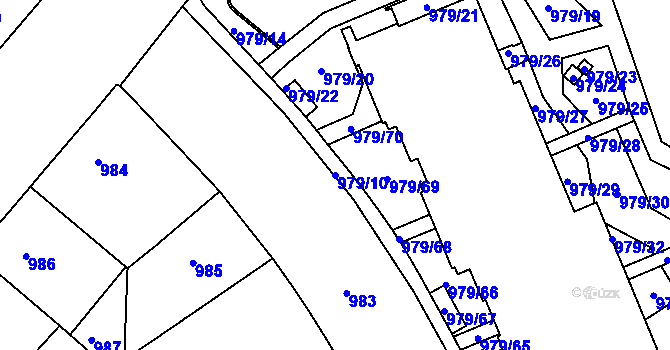 Parcela st. 979/10 v KÚ Žižkov, Katastrální mapa