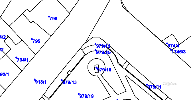 Parcela st. 979/15 v KÚ Žižkov, Katastrální mapa