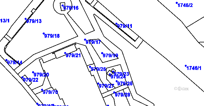 Parcela st. 979/19 v KÚ Žižkov, Katastrální mapa