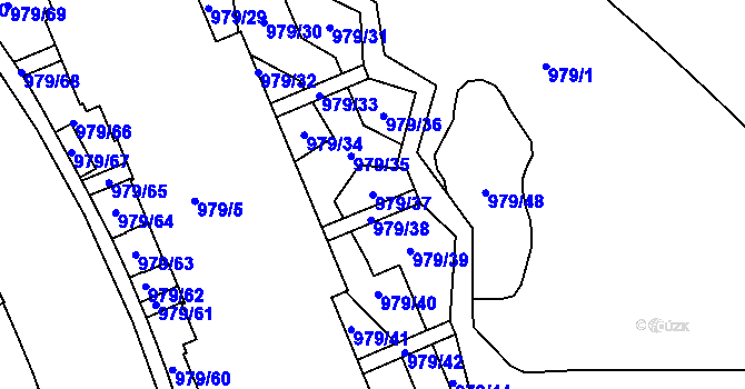 Parcela st. 979/37 v KÚ Žižkov, Katastrální mapa