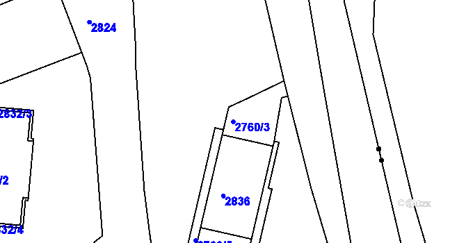 Parcela st. 2760/3 v KÚ Žižkov, Katastrální mapa