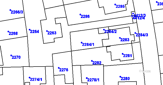 Parcela st. 2284/1 v KÚ Žižkov, Katastrální mapa