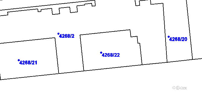 Parcela st. 4268/22 v KÚ Žižkov, Katastrální mapa