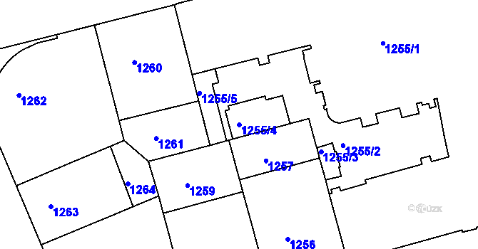 Parcela st. 1255/4 v KÚ Žižkov, Katastrální mapa