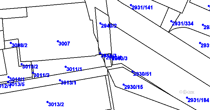 Parcela st. 2940/4 v KÚ Žižkov, Katastrální mapa