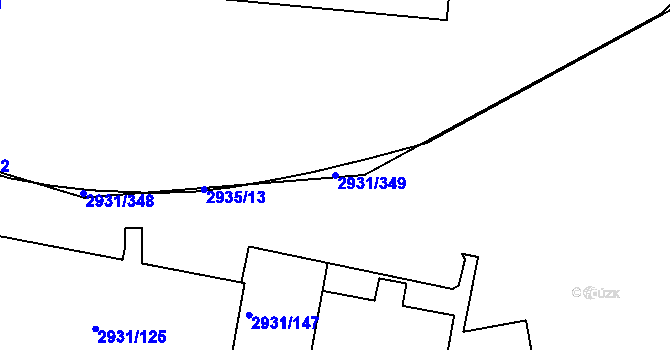 Parcela st. 2931/349 v KÚ Žižkov, Katastrální mapa