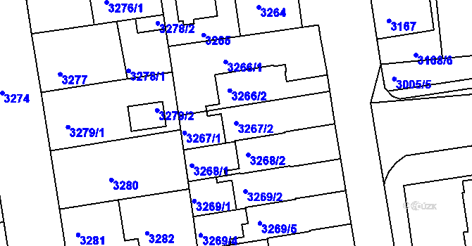Parcela st. 3267/2 v KÚ Žižkov, Katastrální mapa