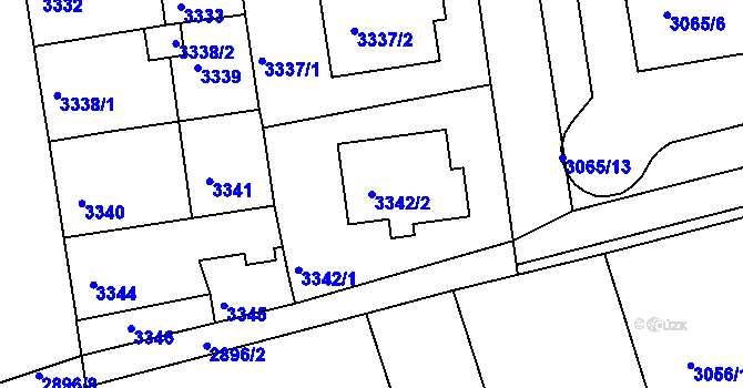Parcela st. 3342/2 v KÚ Žižkov, Katastrální mapa