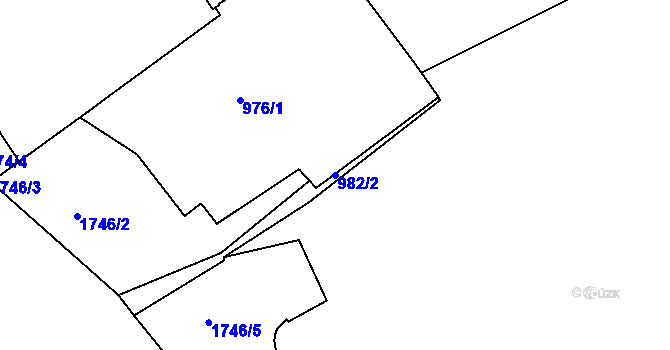 Parcela st. 982/2 v KÚ Žižkov, Katastrální mapa